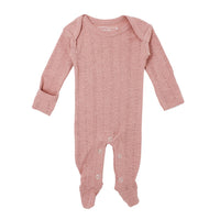 Lovedbaby Mauve Organic Cotton Pointelle Footie