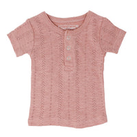 Lovedbaby Mauve Pointelle Henley Tee