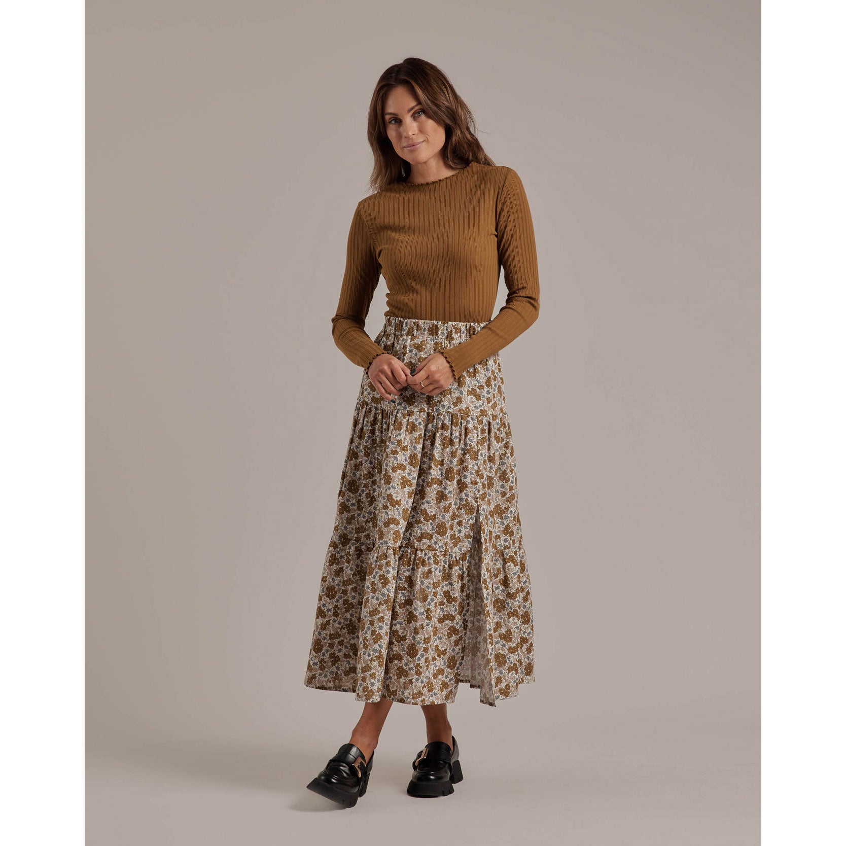 Rylee + Cru Teen Pleated Skirt - Rustic Plaid