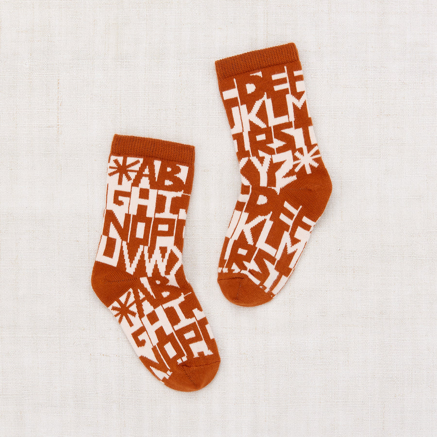 Misha and Puff Alphabet Socks - Henna
