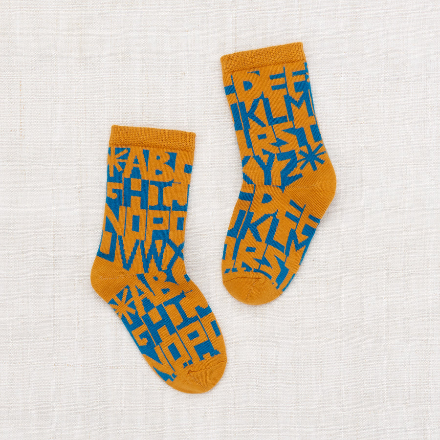 Misha and Puff Alphabet Socks - Marigold