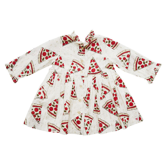 Pink Chicken Autumn Dress - Pizza Party Ladida Pink Chicken Autumn Dress - Pizza Party Ladida