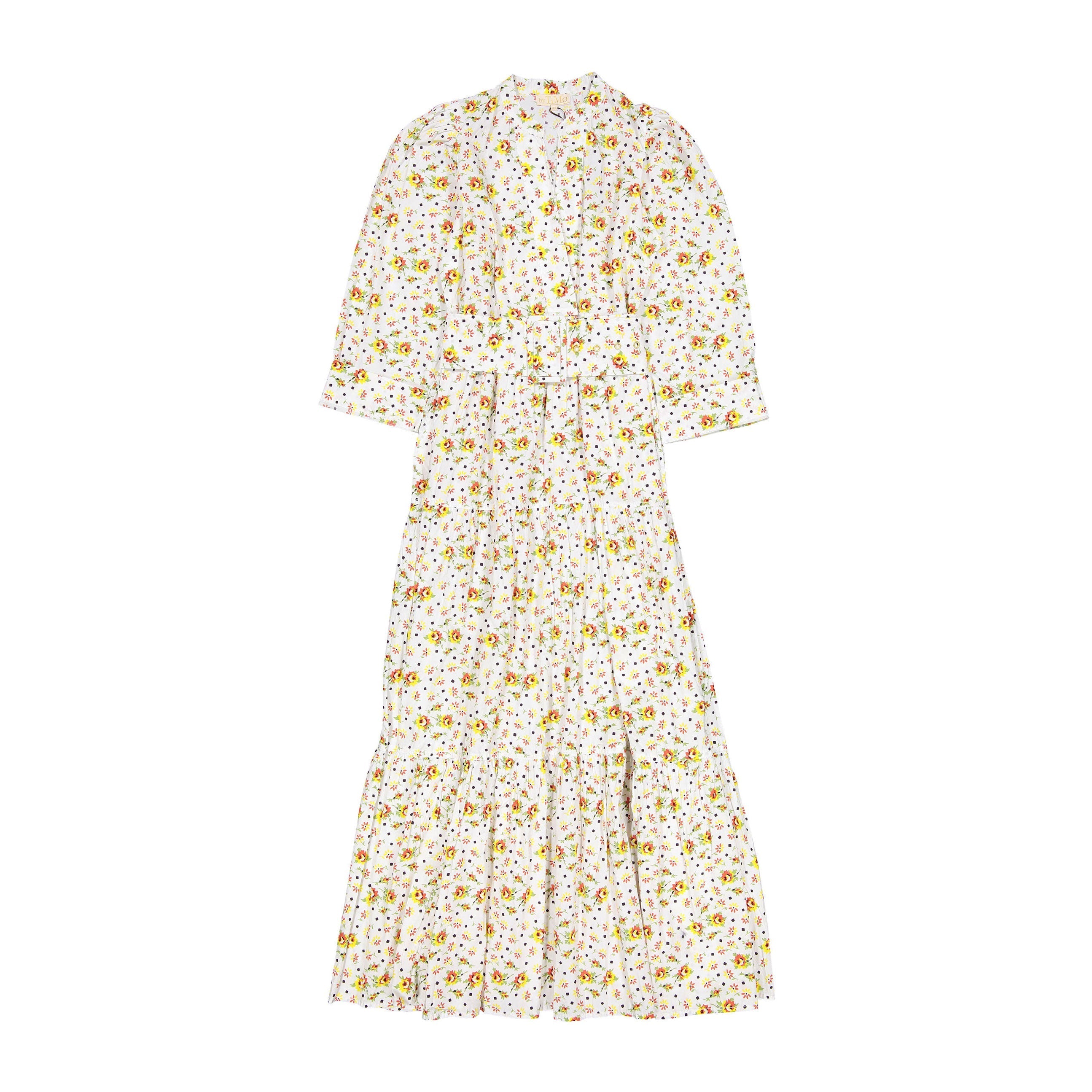 by Timo Square Flower Poplin Maxi Dress – Ladida