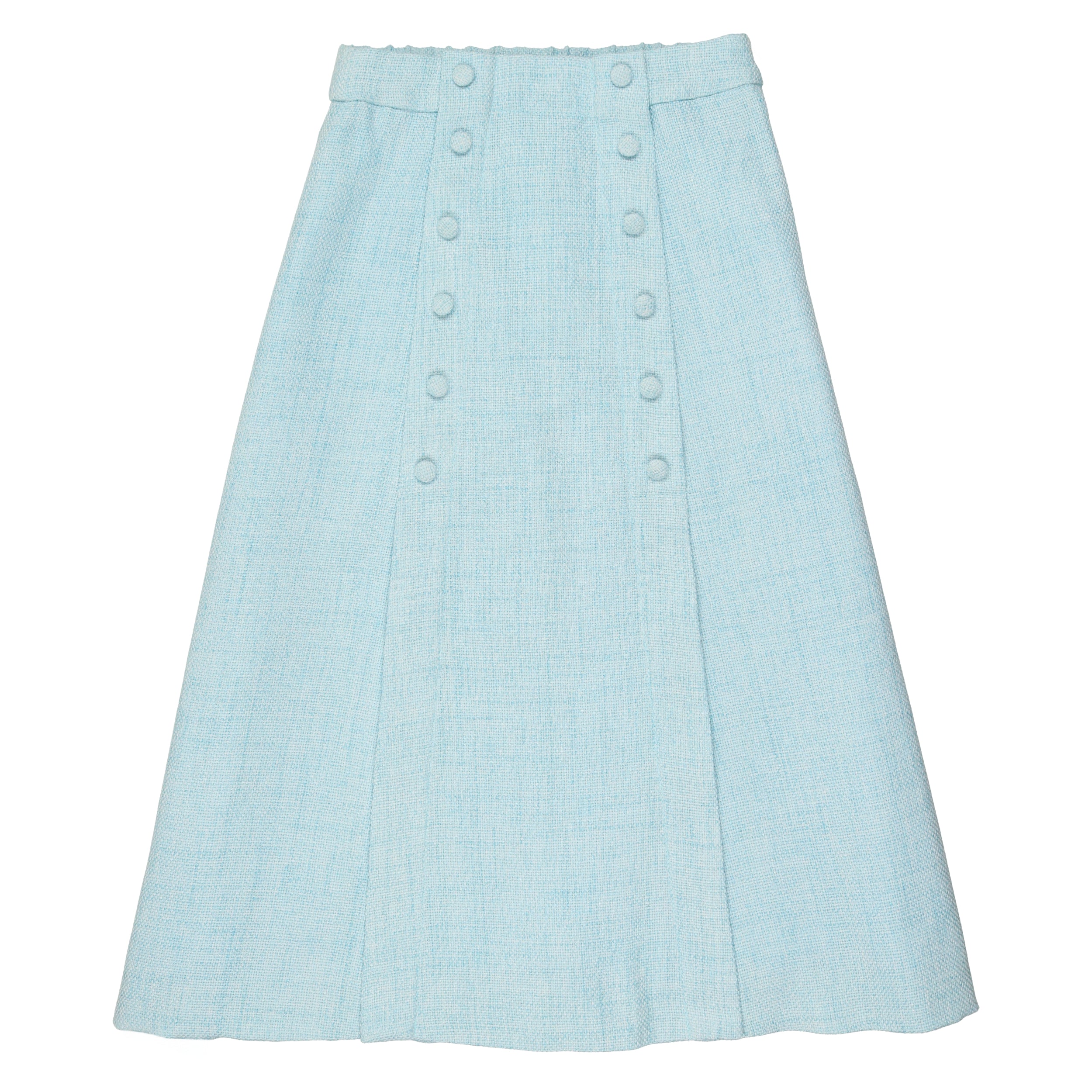 Coco Blanc Pale Blue Double Breasted Woven Skirt 14 Ladida