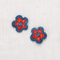 Misha and Puff Medium Flower Clip Set - Red Flame