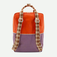 Sticky Lemon Orange Juice/Plum Purple/Schoolbus Brown Colourblocking Large Backpack