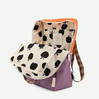 Sticky Lemon Orange Juice/Plum Purple/Schoolbus Brown Colourblocking Large Backpack