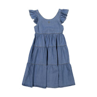 Tocoto Vintage dresses Tocoto Vintage Denim Midi Tiered Dress
