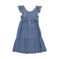Tocoto Vintage dresses Tocoto Vintage Denim Midi Tiered Dress