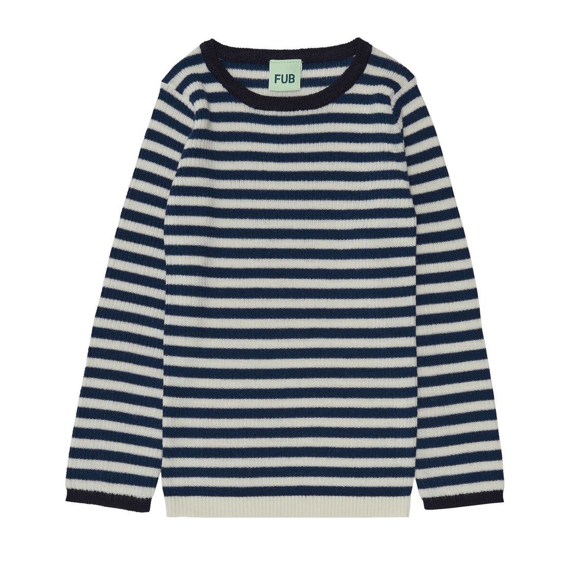 FUB Ecru/Royal Blue Rib Sweater