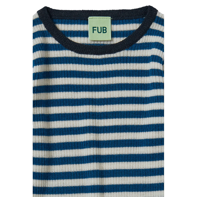 FUB Ecru/Pond Blue Rib Pullover