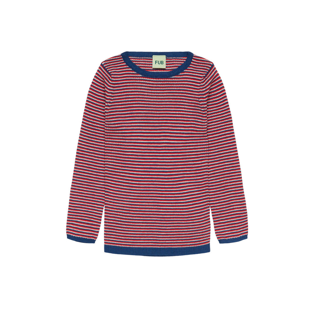 FUB Ecru/Classic Red/Deep Indigo Rib Sweater