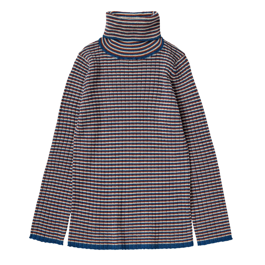 FUB Ecru/Pond Blue/Clay Rollneck Pullover