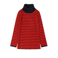 FUB Cranberry/ Signal Red Rollneck Pullover