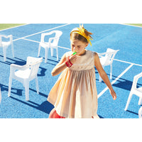 Mimisol Beige Embroidered Cotton Dress