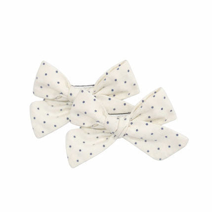 Knot Hairbands  Blue Dot Pebble Bow Set