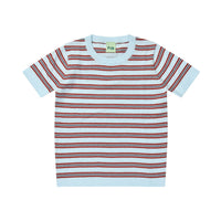 FUB Light Blue/Chili Striped Top