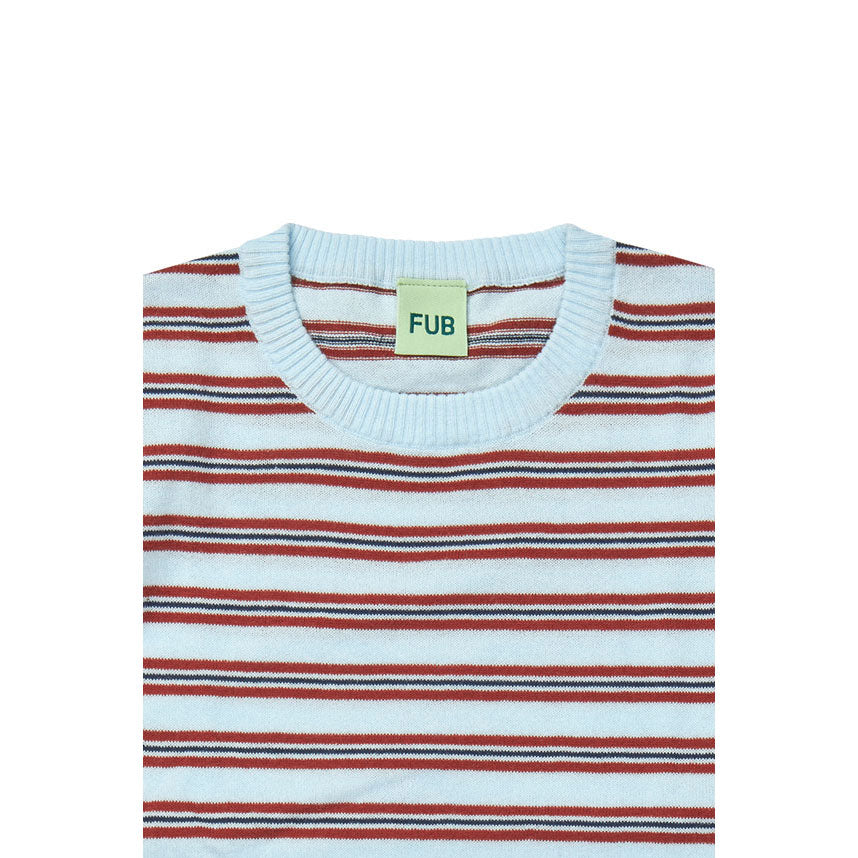FUB Light Blue/Chili Striped Top