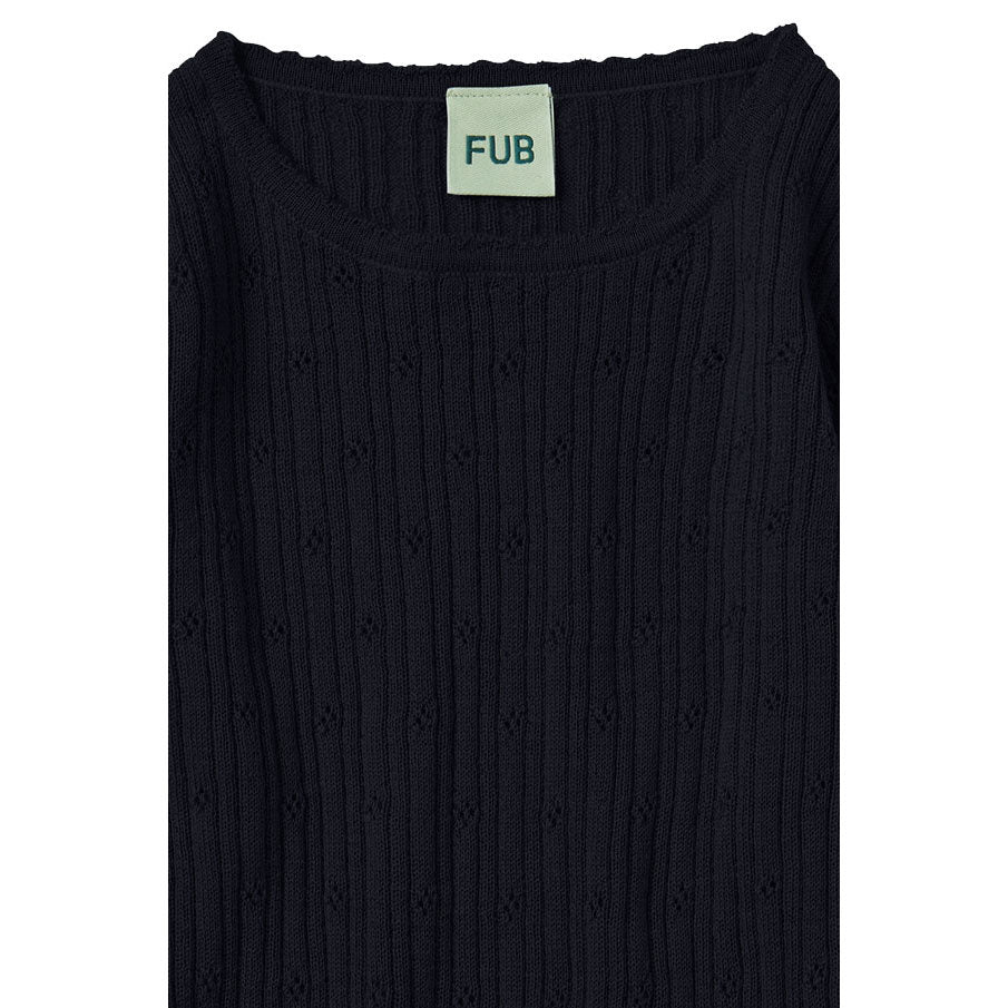 FUB Dark Navy Pointelle Tee