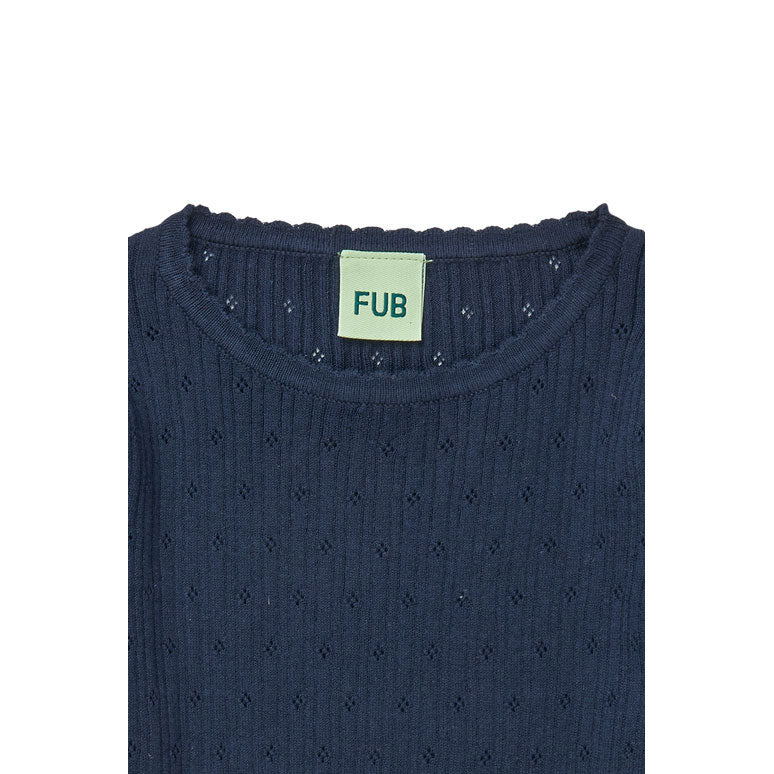 FUB Dark Navy Pointelle Top