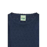 FUB Dark Navy Pointelle Top