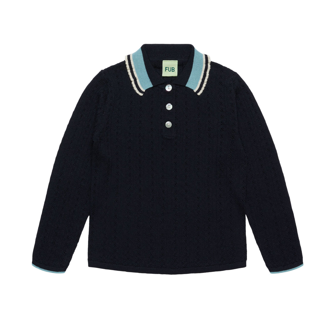 FUB Dark Navy Pointelle Polo