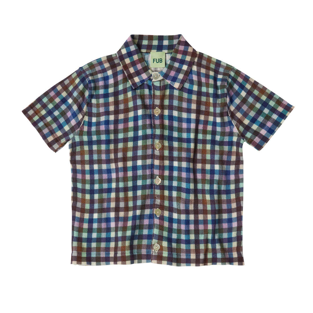 FUB Multi Check Printed Knit Shirt