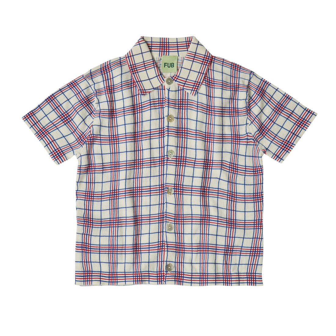 FUB Ecru/Check Printed Knit Shirt