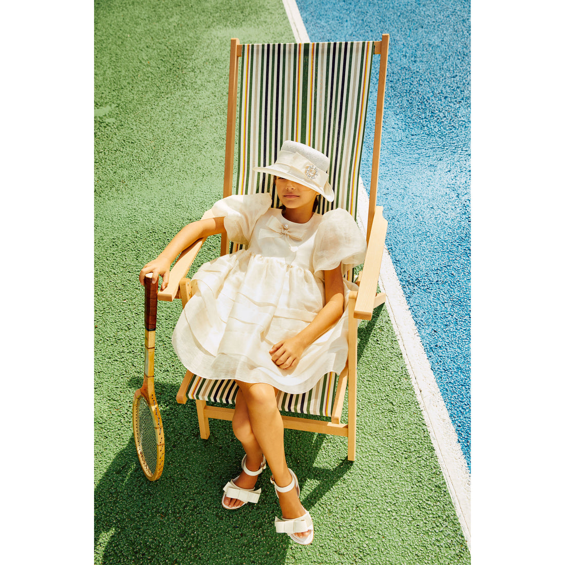 Mimisol Cream Rose Embellished Cotton Dress