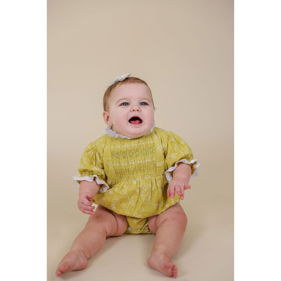 Lali Misted Yellow Embroidery Skye Romper