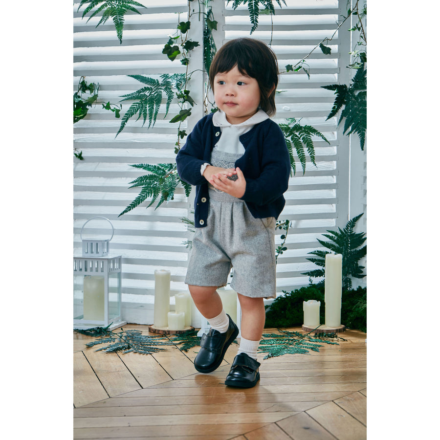 Kidiwi Grey Herringbone Aurelien Dungaree