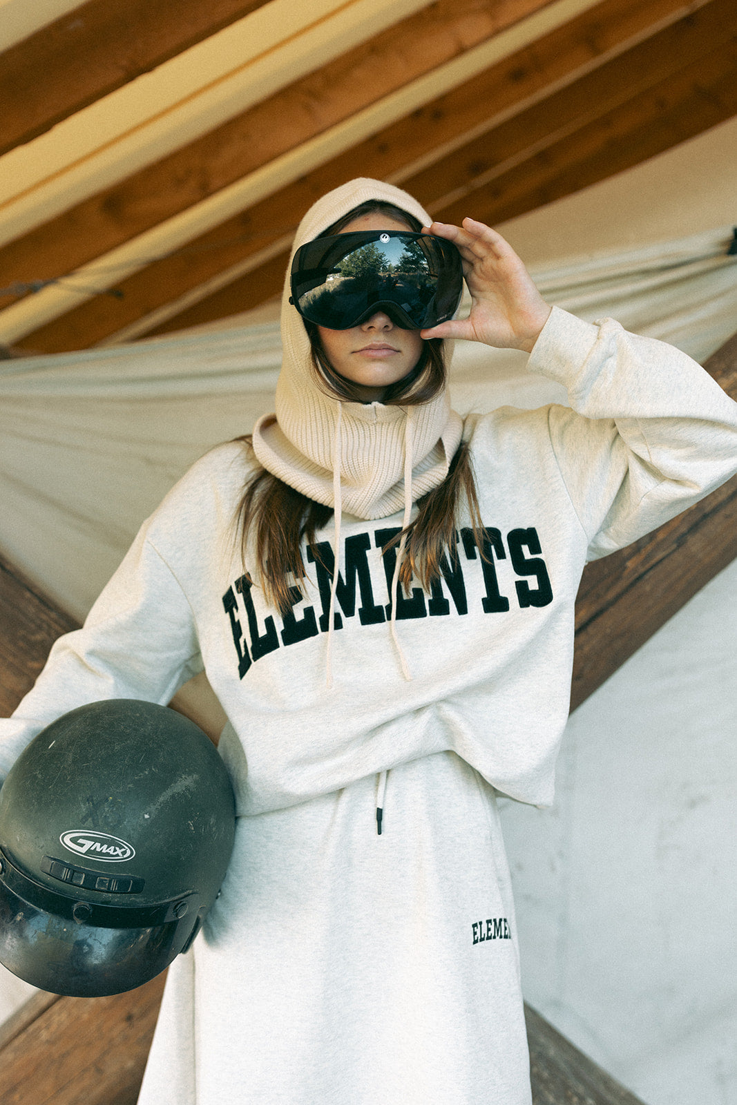 ELEMENTS Ivory Logo Crew Neck Sweatshirt