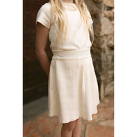 L by Ladida Cream Knit Pleated Skirt