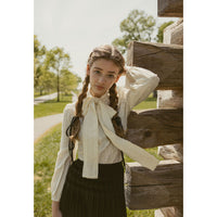 A4 Cream Tie Neck Blouse