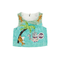 Caroline Bosmans Multi Sequin Top