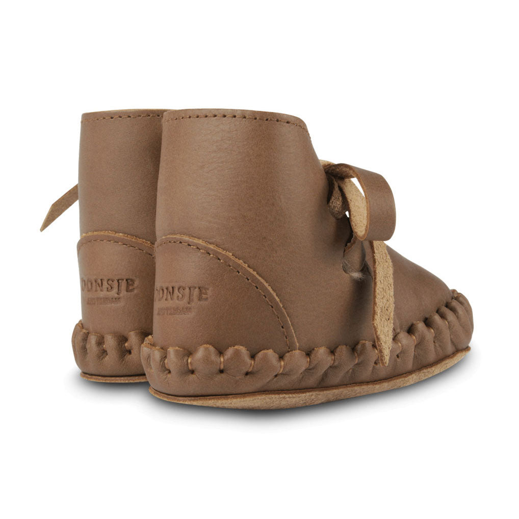 Donsje Brown Cognac Classic Leather Booties