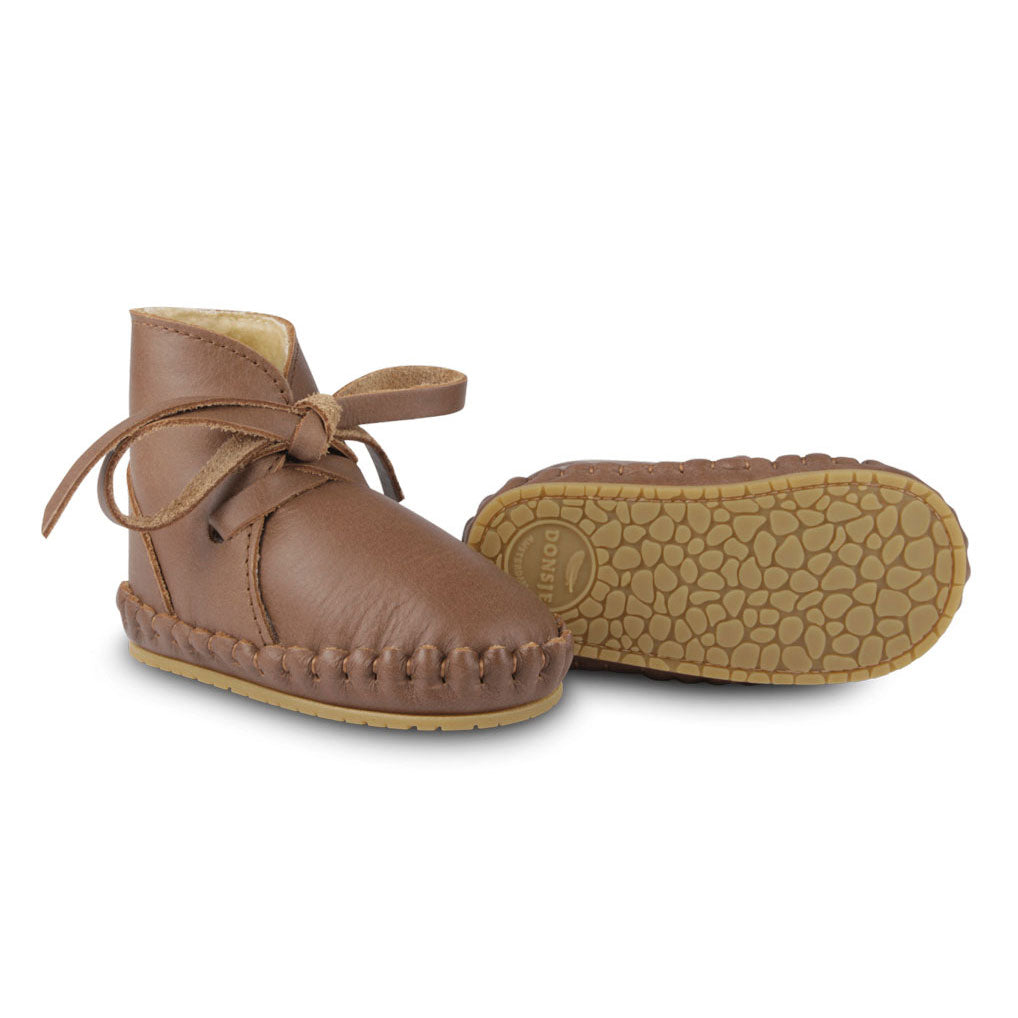 Donsje Brown Cognac Classic Leather Booties