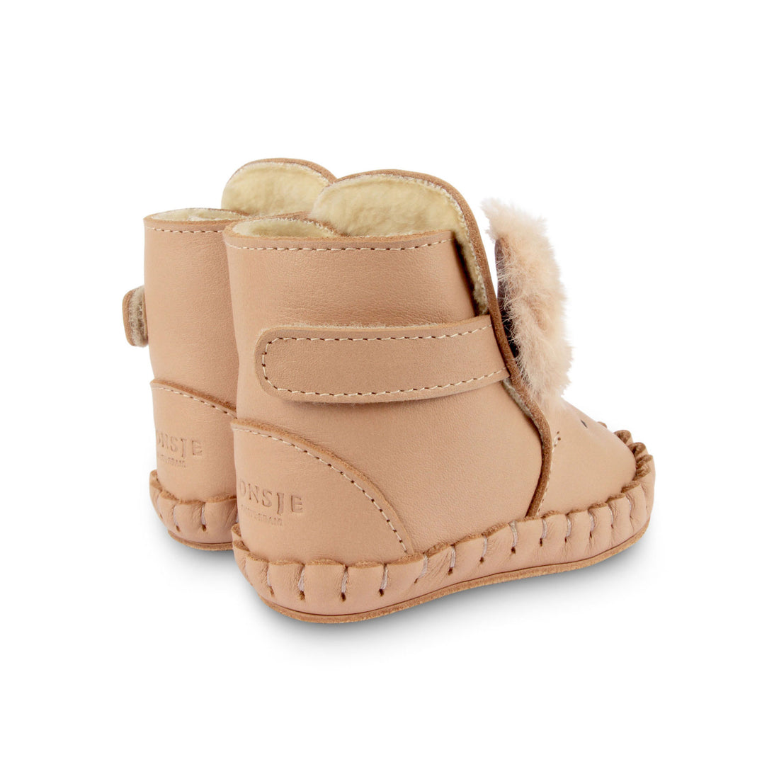 Donsje Light Rust Leather Fluffy Bunny Baby Boot
