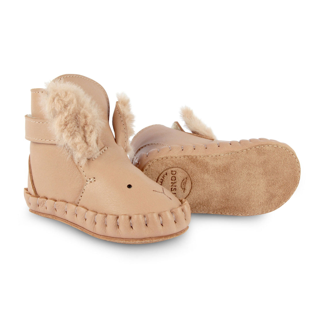 Donsje Light Rust Leather Fluffy Bunny Baby Boot