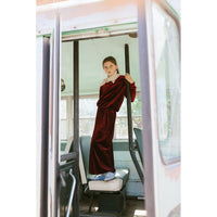 Clubhouse Burgundy Logo Velvet Maxi Skirt