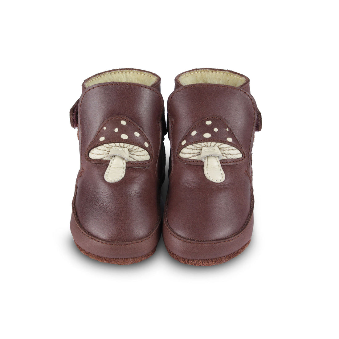 Donsje Burgundy Classic Leather Toadstool Baby Boot