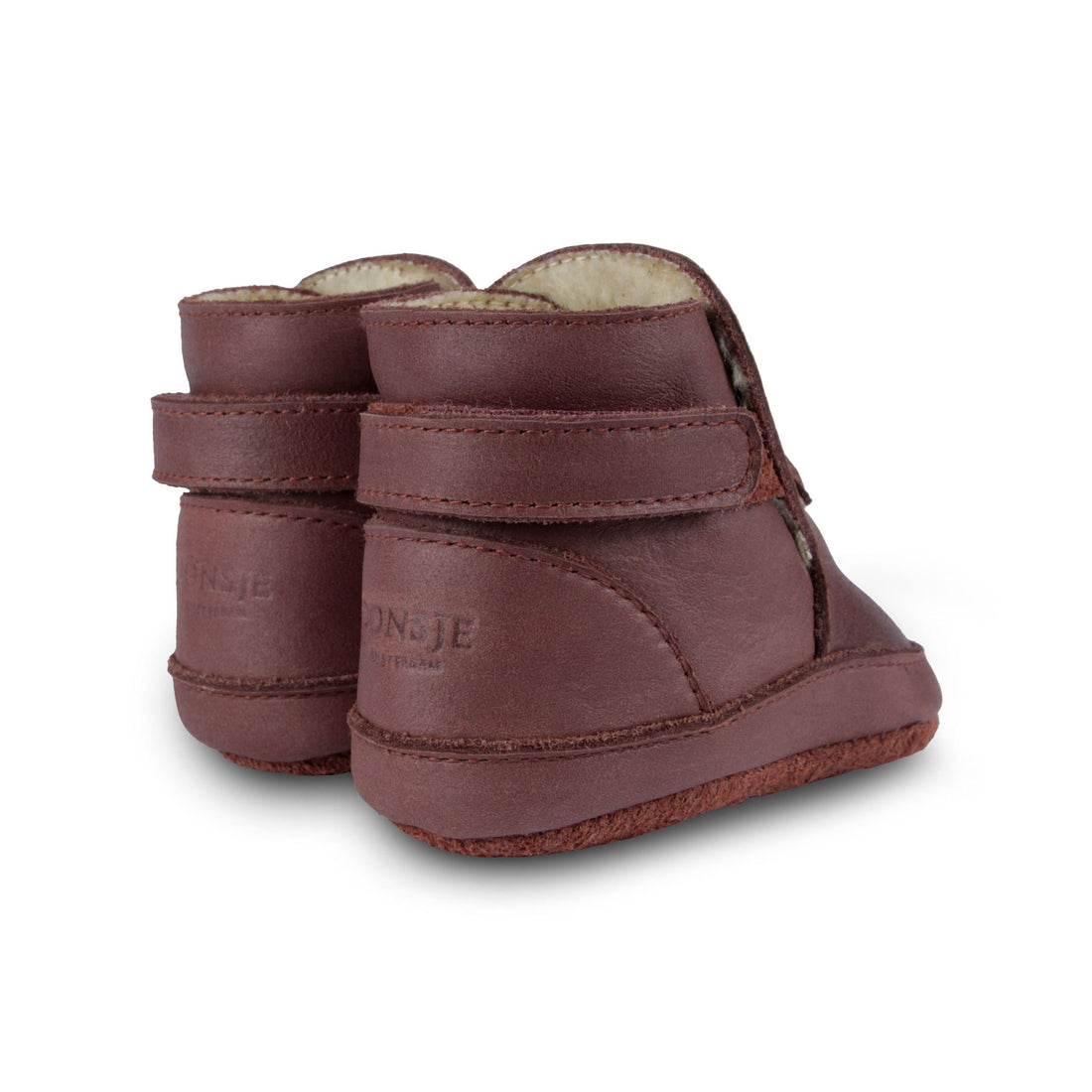 Donsje Burgundy Classic Leather Toadstool Baby Boot