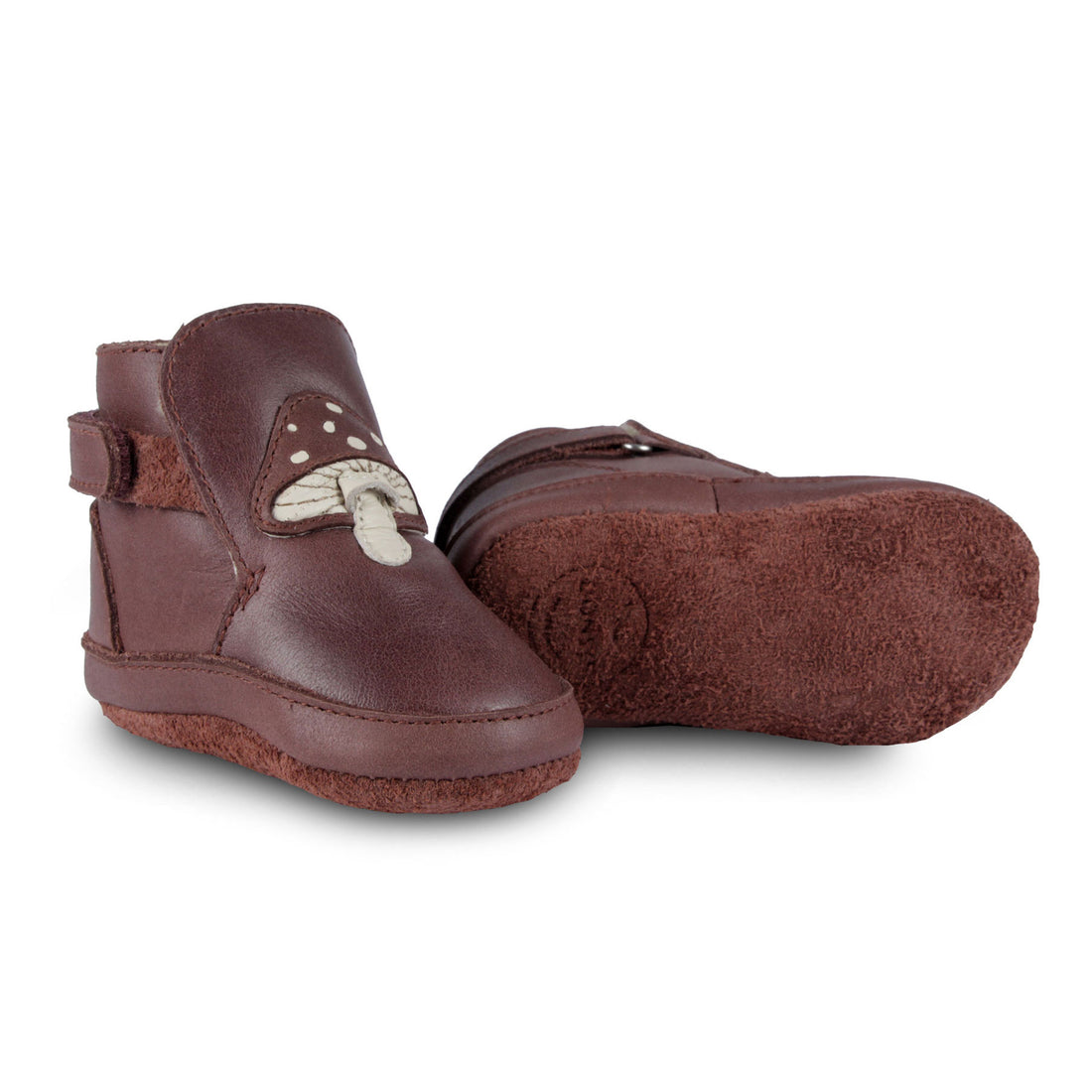 Donsje Burgundy Classic Leather Toadstool Baby Boot