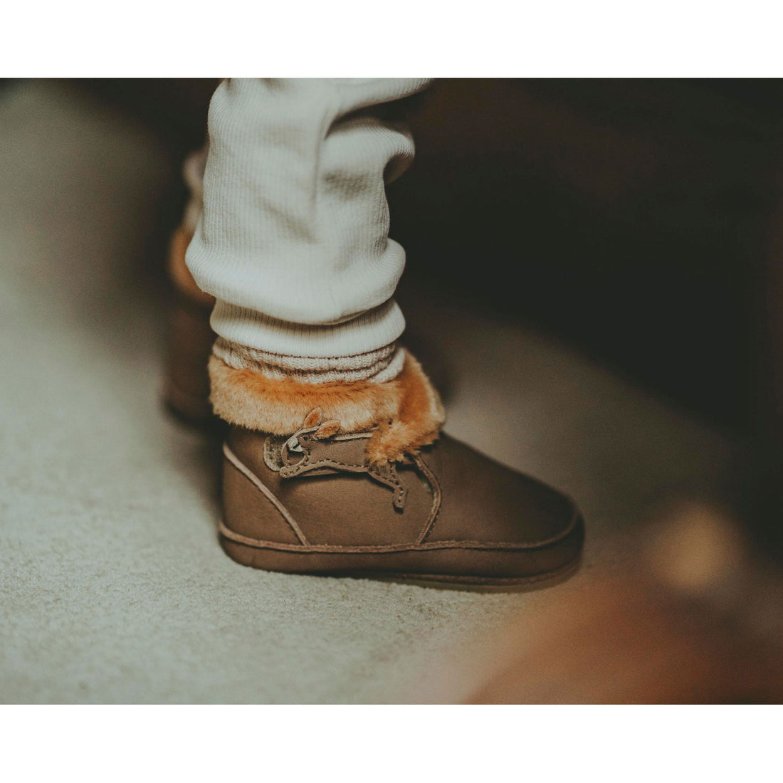 Donsje Truffle Nubuck Squirrel Baby Boot