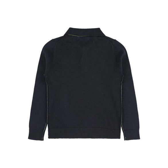 Morley Neat Navy Fine Tjarlie Knit Polo