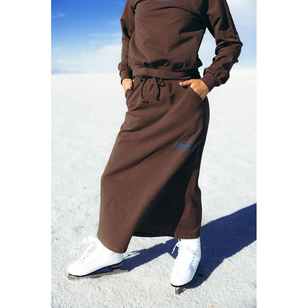 Elements Brown Sweatshirt Maxi Skirt