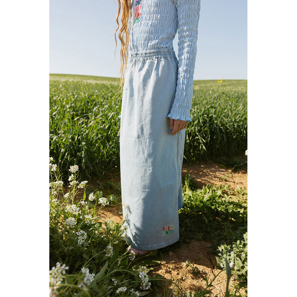 Elements Light Denim Mock Zip Skirt