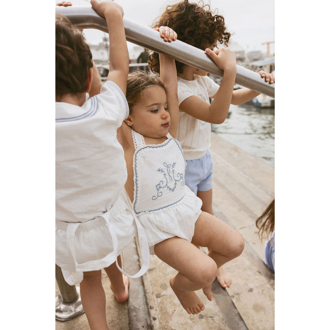 1984 White Embroidered Romper