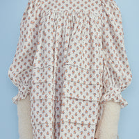 Petite Amalie Toffee Flower Cord  Tiered Babydoll Dress