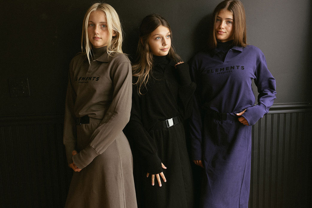 ELEMENTS Jet Black Buckle Sweatshirt Skirt